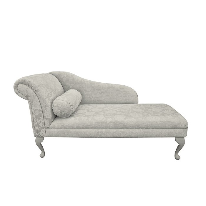 60" Classic Style Chaise Longue in a Floral Oyster Fabric - 17074 60" Classic Style Chaise Longue in a Floral Oyster Fabric - 17074