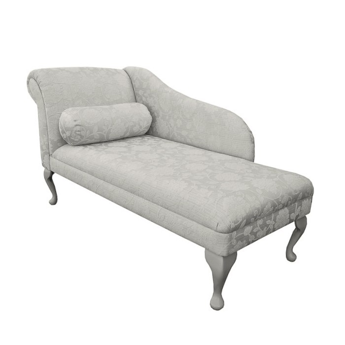 60" Classic Style Chaise Longue in a Floral Oyster Fabric - 17074 60" Classic Style Chaise Longue in a Floral Oyster Fabric - 17074