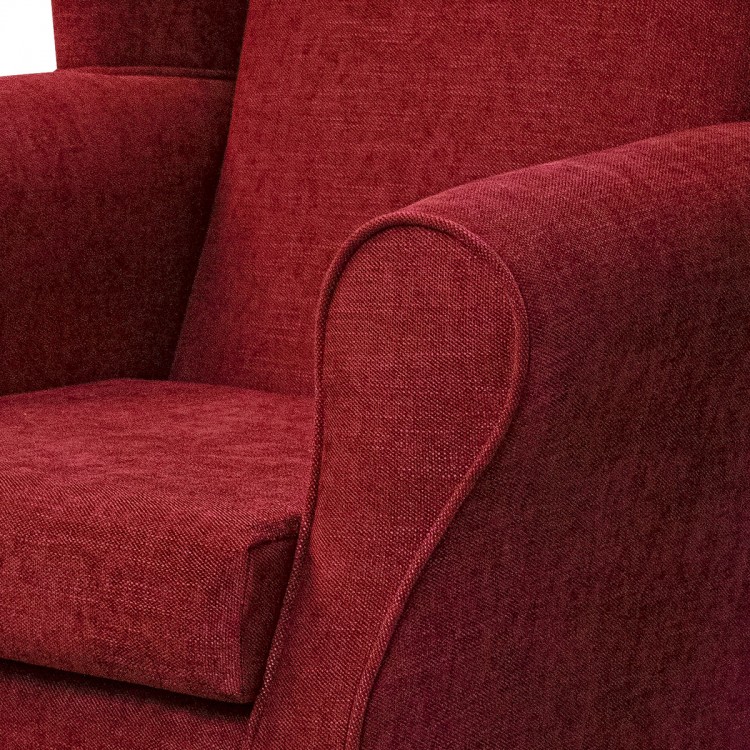 Standard Wingback Chair in Finesse Claret Easyclean Cotton Fabric | Beaumont