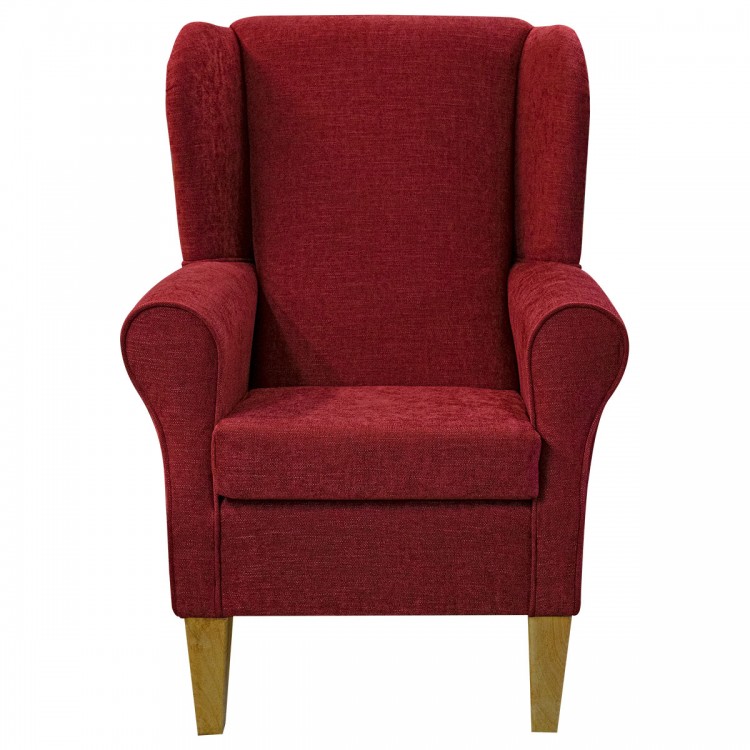 Standard Wingback Chair in Finesse Claret Easyclean Cotton Fabric | Beaumont