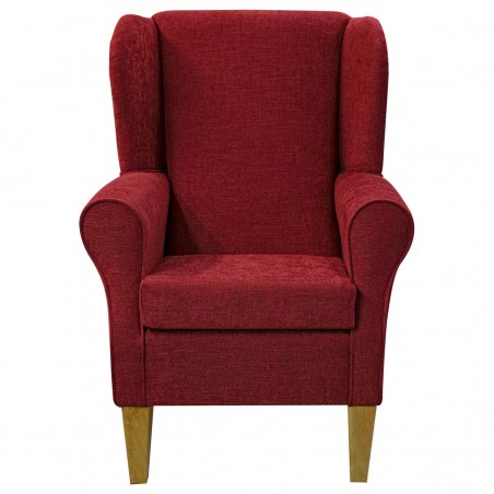 Standard Wingback Chair in Finesse Claret Easyclean Cotton Fabric | Beaumont