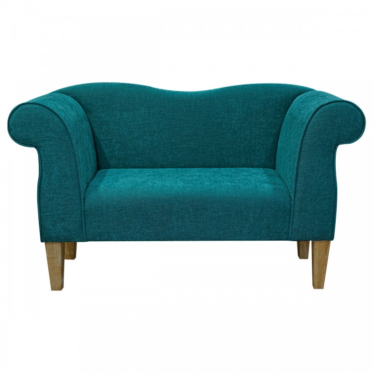 Small Chaise Sofa in Finesse Teal Easyclean Cotton Fabric | Beaumont