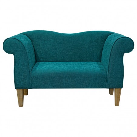 Small Chaise Sofa in Finesse Teal Easyclean Cotton Fabric | Beaumont