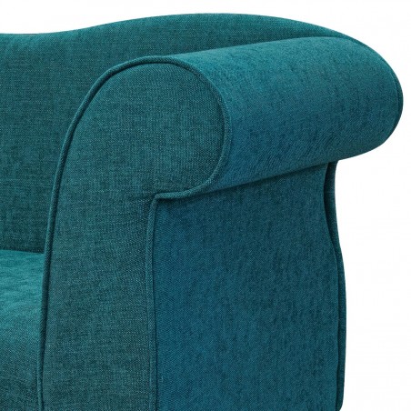 Small Chaise Sofa in Finesse Teal Easyclean Cotton Fabric | Beaumont