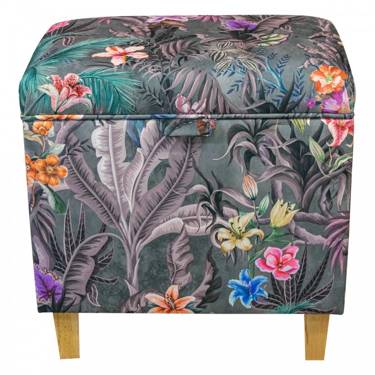 Tall Storage Ottoman in Maestro Ribera Fabric MAE3365 | Beaumont