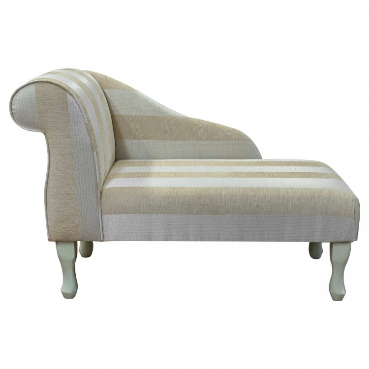 Mini Chaise Longue in a Woburn Gold Stripe Fabric SR17060 | Beaumont