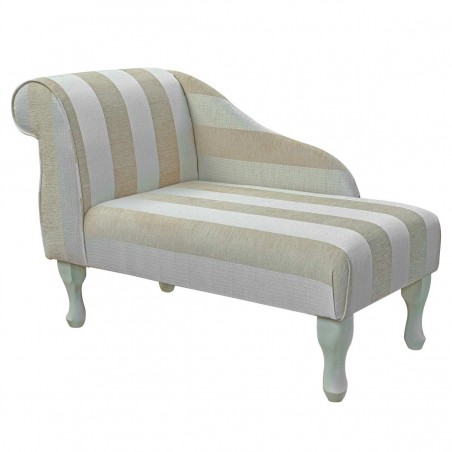 Mini Chaise Longue in a Woburn Gold Stripe Fabric SR17060 | Beaumont