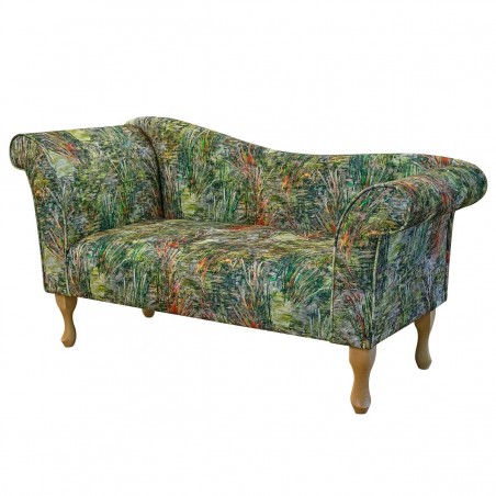 Designer Chaise Sofa in Maestro Mir Green Fabric MA3383 | Beaumont