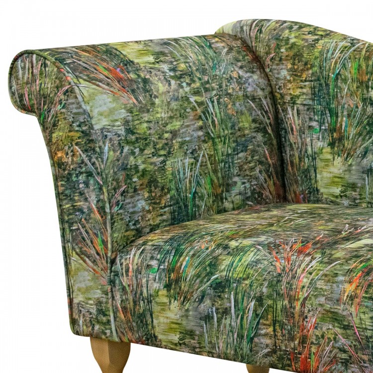 Designer Chaise Sofa in Maestro Mir Green Fabric MA3383 | Beaumont