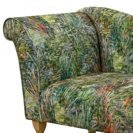 Designer Chaise Sofa in Maestro Mir Green Fabric MA3383 | Beaumont