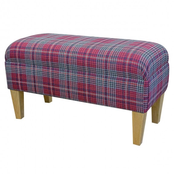 Medium Bench in Bologna Tartan Port BOL3261 | Handmade Beaumont UK
