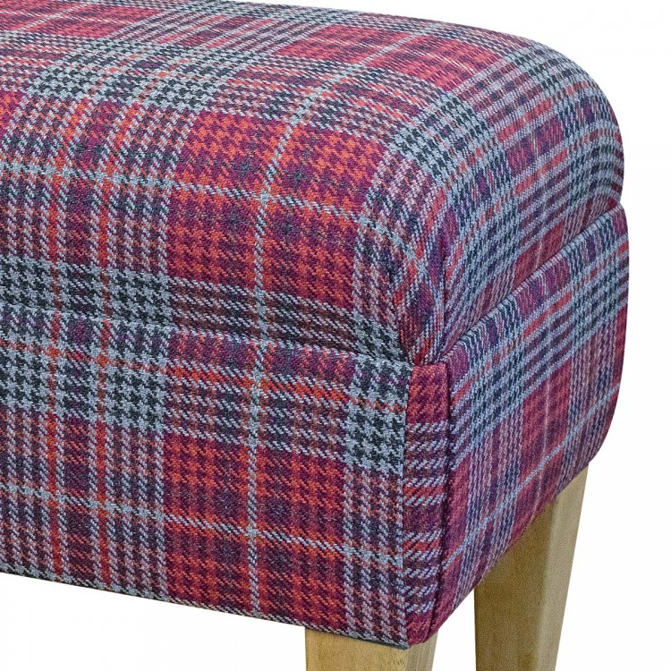 Medium Bench in Bologna Tartan Port BOL3261 | Handmade Beaumont UK