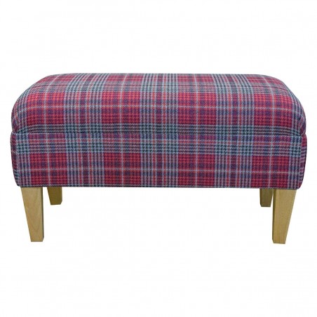 Medium Bench Footstool in Bologna Tartan Port Fabric