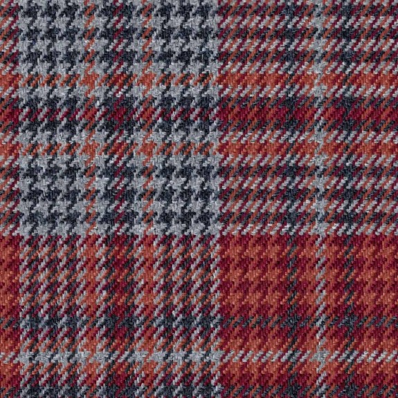 Medium Bench Footstool in Bologna Tartan Port Fabric