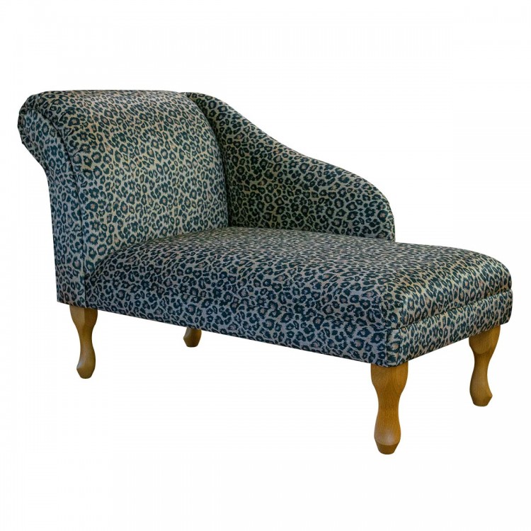Medium Chaise Longue in Prints Leopard Print Fabric | Beaumont