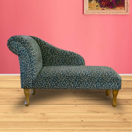 Medium Chaise Longue in Prints Leopard Print Fabric | Beaumont