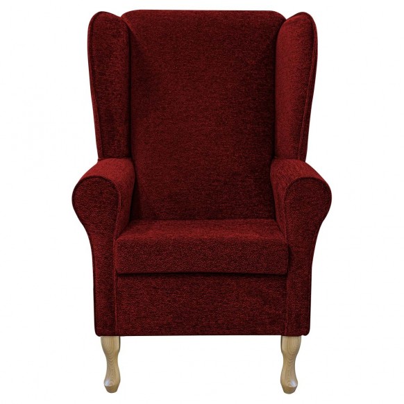 Large High Back Chair in Fontana Ruby Retro Swirl Fabric