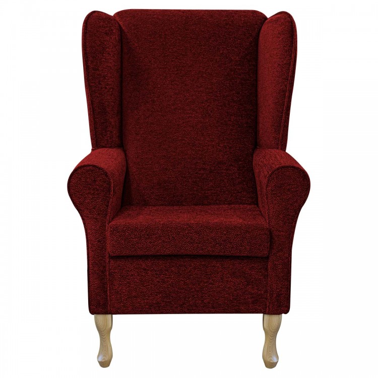 Large High Back Chair in Fontana Ruby Retro Swirl Fabric | Beaumont