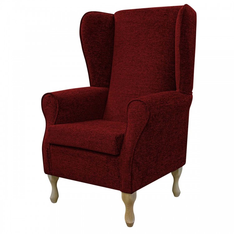 Large High Back Chair in Fontana Ruby Retro Swirl Fabric | Beaumont