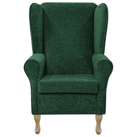 Large High Back Chair in Fontana Emerald Retro Swirl Fabric | Beaumont