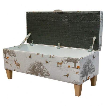 Handmade Storage Bench in Fryetts Tatton Autumnal Fabric | Beaumont