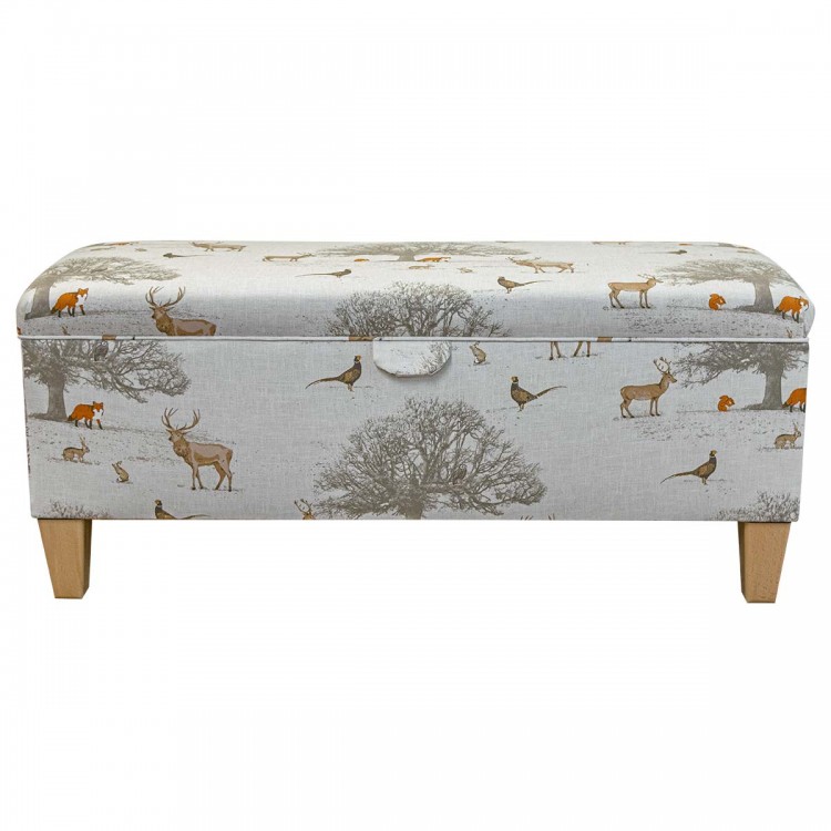 Handmade Storage Bench in Fryetts Tatton Autumnal Fabric | Beaumont