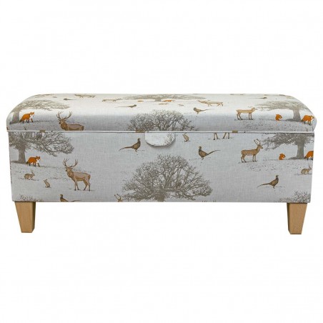 Handmade Storage Bench in Fryetts Tatton Autumnal Fabric | Beaumont