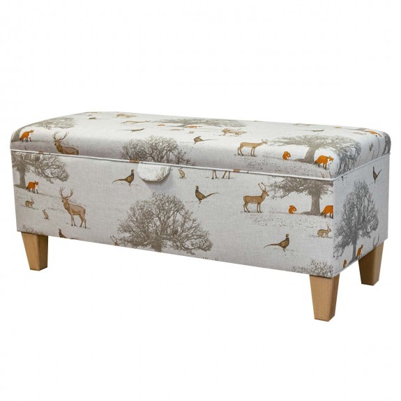 Handmade Storage Bench in Fryetts Tatton Autumnal Fabric | Beaumont