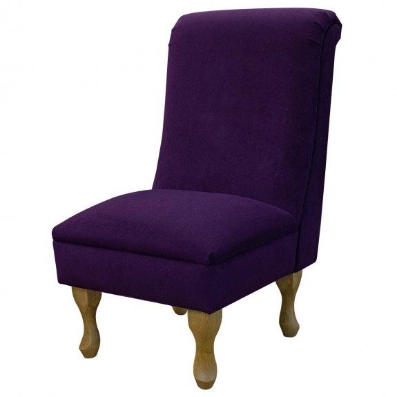 Bedroom Chair in Notting Hill Plain Amethyst Velvet Fabric