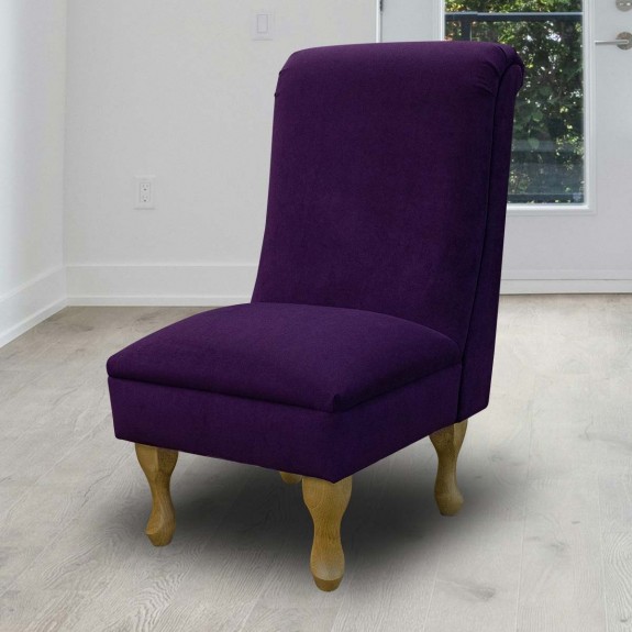 Bedroom Chair in Notting Hill Plain Amethyst Velvet Fabric | Beaumont
