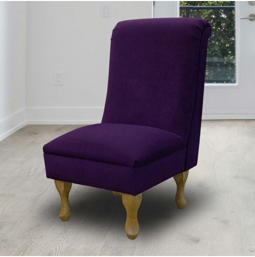 Bedroom Chair in Notting Hill Plain Amethyst Velvet Fabric | Beaumont