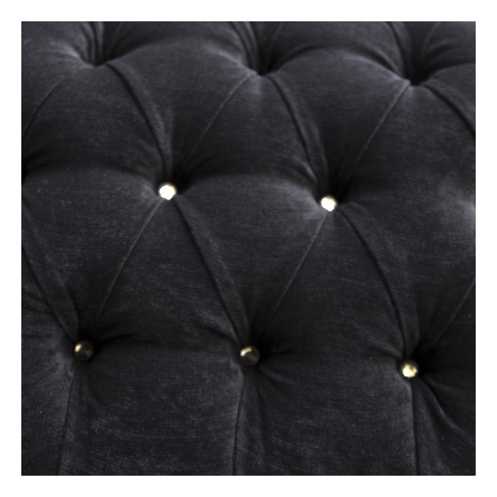 60" Classic Style Deep Buttoned Chaise Longue in a Black Noir Pimlico fabric - 16023