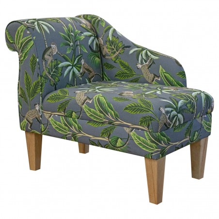 Chaise Longue in Fryetts Monkey Grey Fabric | Beaumont