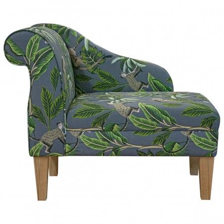 Chaise Longue in Fryetts Monkey Grey Fabric | Beaumont