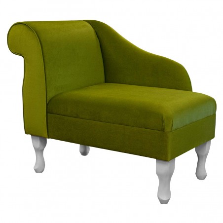 Olive Velvet Chaise longue | Deluxe Grass Velvet Fabric Chaise Lounge