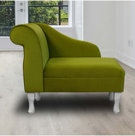 Olive Velvet Chaise longue | Deluxe Grass Velvet Fabric Chaise Lounge