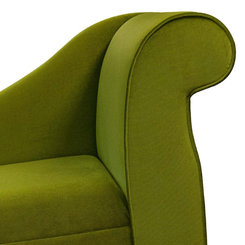 Olive Velvet Chaise longue | Deluxe Grass Velvet Fabric Chaise Lounge