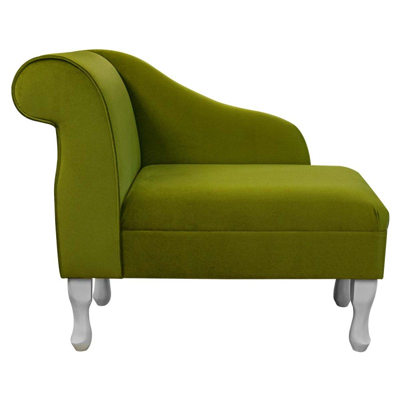 Olive Velvet Chaise longue | Deluxe Grass Velvet Fabric Chaise Lounge