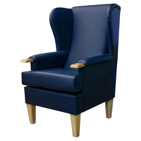 Kensington Orthopaedic Armchair in Ultima Faux Leather Crib 5 Atlantic Vinyl  - Hospitality & Care Edition