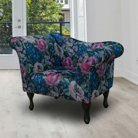 Chaise Chair in Prints Blossom Fuchsia Fabric | Beaumont