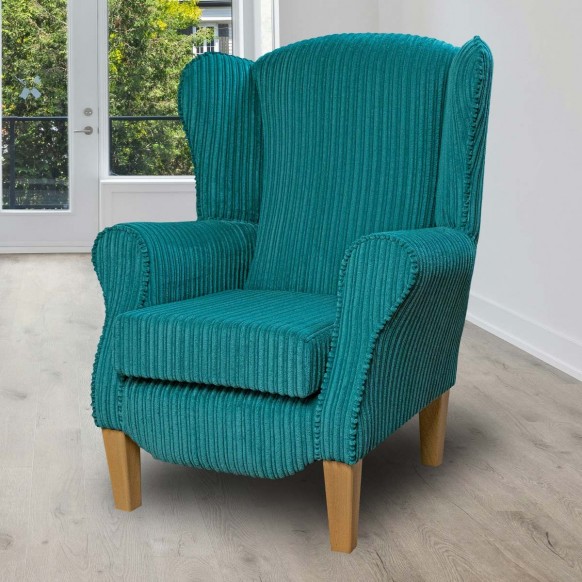 Duchess Armchair in Teal Jumbo Cord Fabric | Beaumont Furniture UK