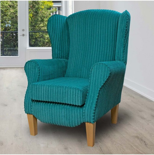 Duchess Armchair in Teal Jumbo Cord Fabric | Beaumont Furniture UK