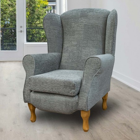 Duchess Armchair in Maida Vale Plain Check Grey Fabric | Beaumont