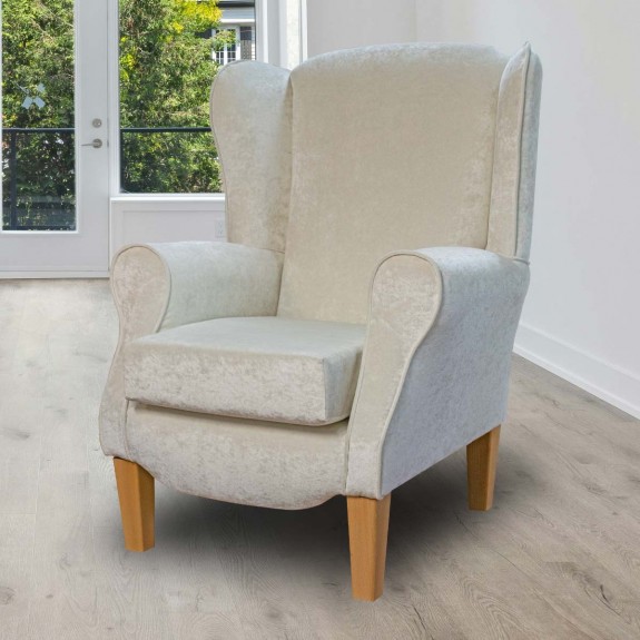 White Velvet Duchess Armchair in Plain White Fabric | Beaumont UK