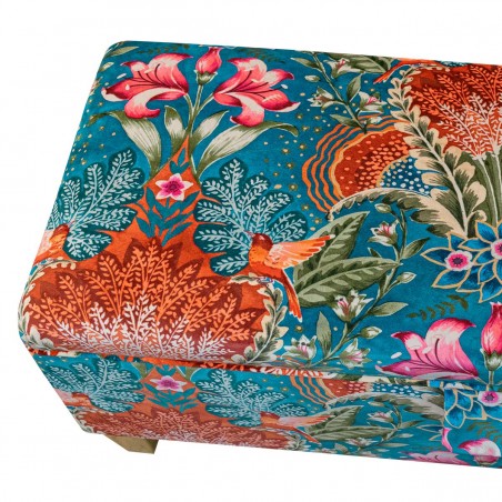Storage Bench in Babooshka Tapestry Floral Velvet Fabric | Beaumont