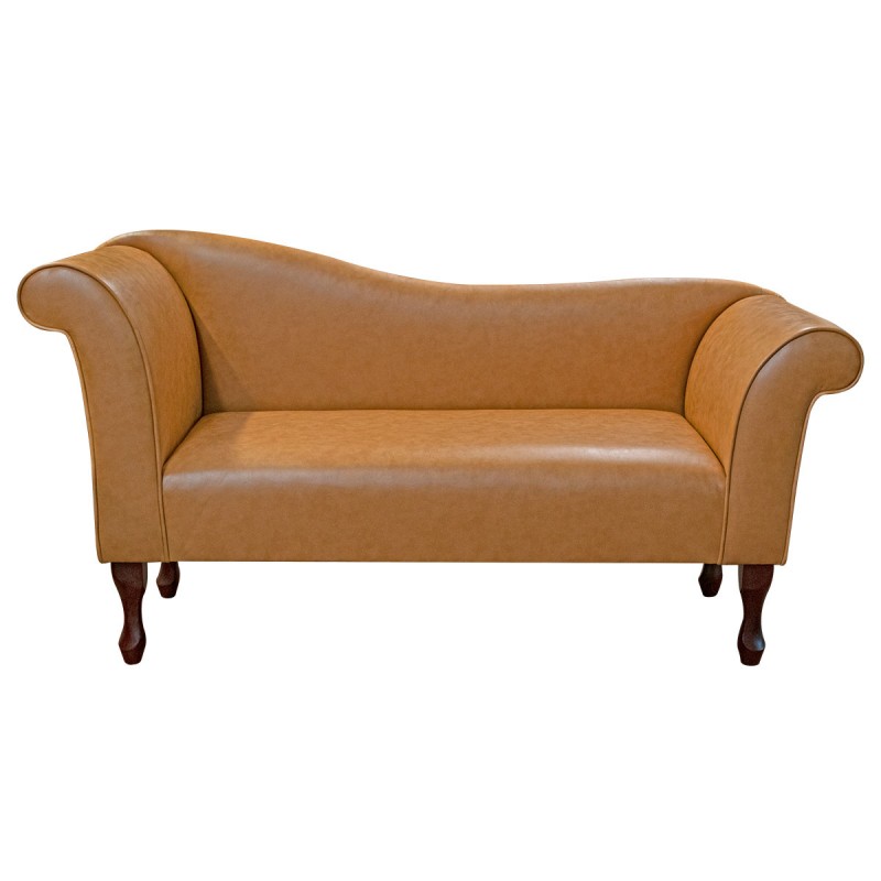 Designer Chaise Sofa in a Brown Faux Leather MEM101 | Beaumont
