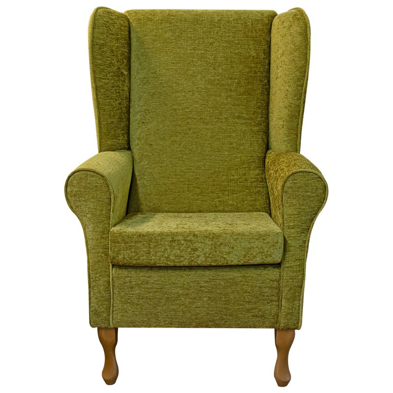 High Back Chair in Carlton Lime Modern Chenille Fabric | Beaumont