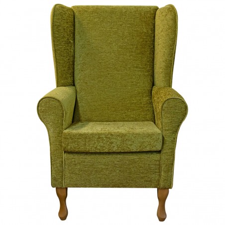 High Back Chair in Carlton Lime Modern Chenille Fabric | Beaumont