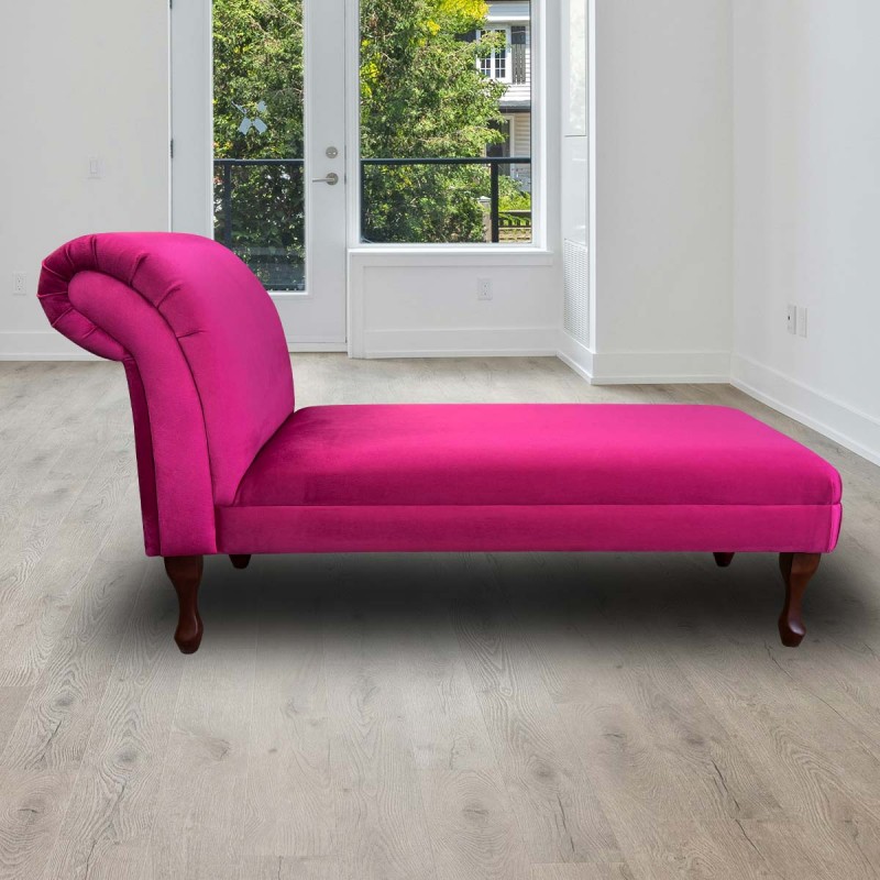 Armless Chaise Longue in Monaco Boysenberry Supersoft Velvet | Beaumont