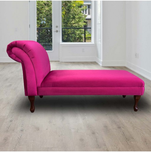 Armless Chaise Longue in Monaco Boysenberry Supersoft Velvet | Beaumont